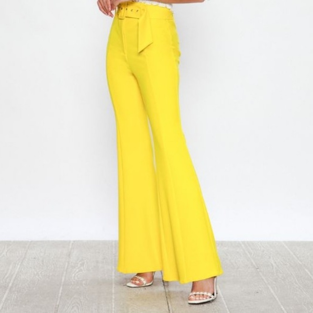 Yellow high waist flare pants - Jealous Tomato NWT